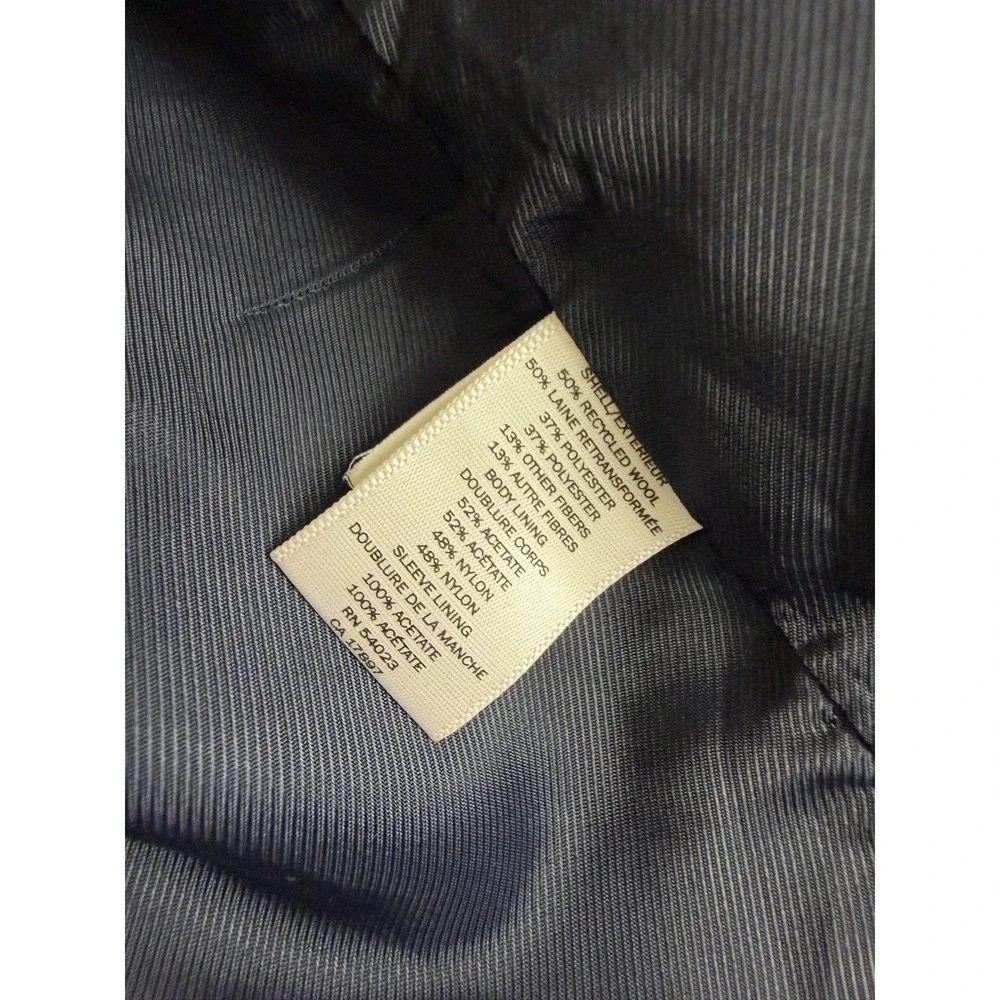 Banana Republic Mens 46L Herringbone Recycled Wool Blend Blazer Sport Coat Navy